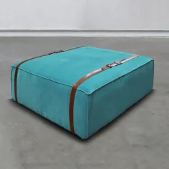 DLA Design Lab Ottomans & Poufs<Maxi Docker Turquoise Velvet Pouf