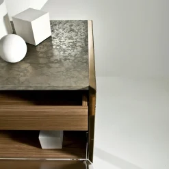 Laura Meroni Sideboards Buffets<Maxima Bd 91 Unique Walnut Marble Sideboard 2 Drawers