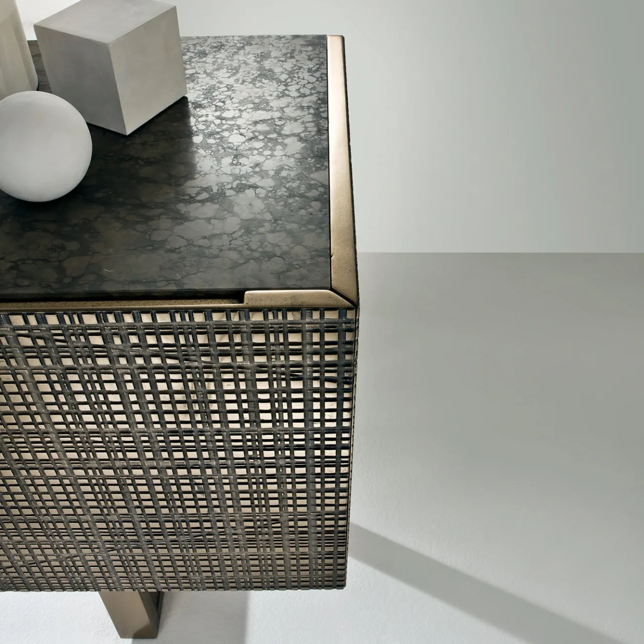 Laura Meroni Sideboards Buffets<Maxima Bd 91 Unique Walnut Marble Sideboard 2 Drawers