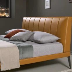 Bodema Beds<Megan King-Size Orange Bed with Striped Headboard