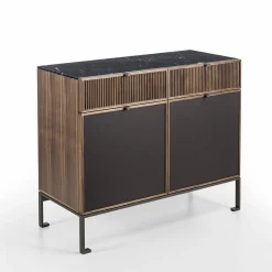 Durame Sideboards Buffets<Melody 2X Brown Wood with Marble Top Sideboard