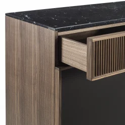 Durame Sideboards Buffets<Melody 2X Brown Wood with Marble Top Sideboard