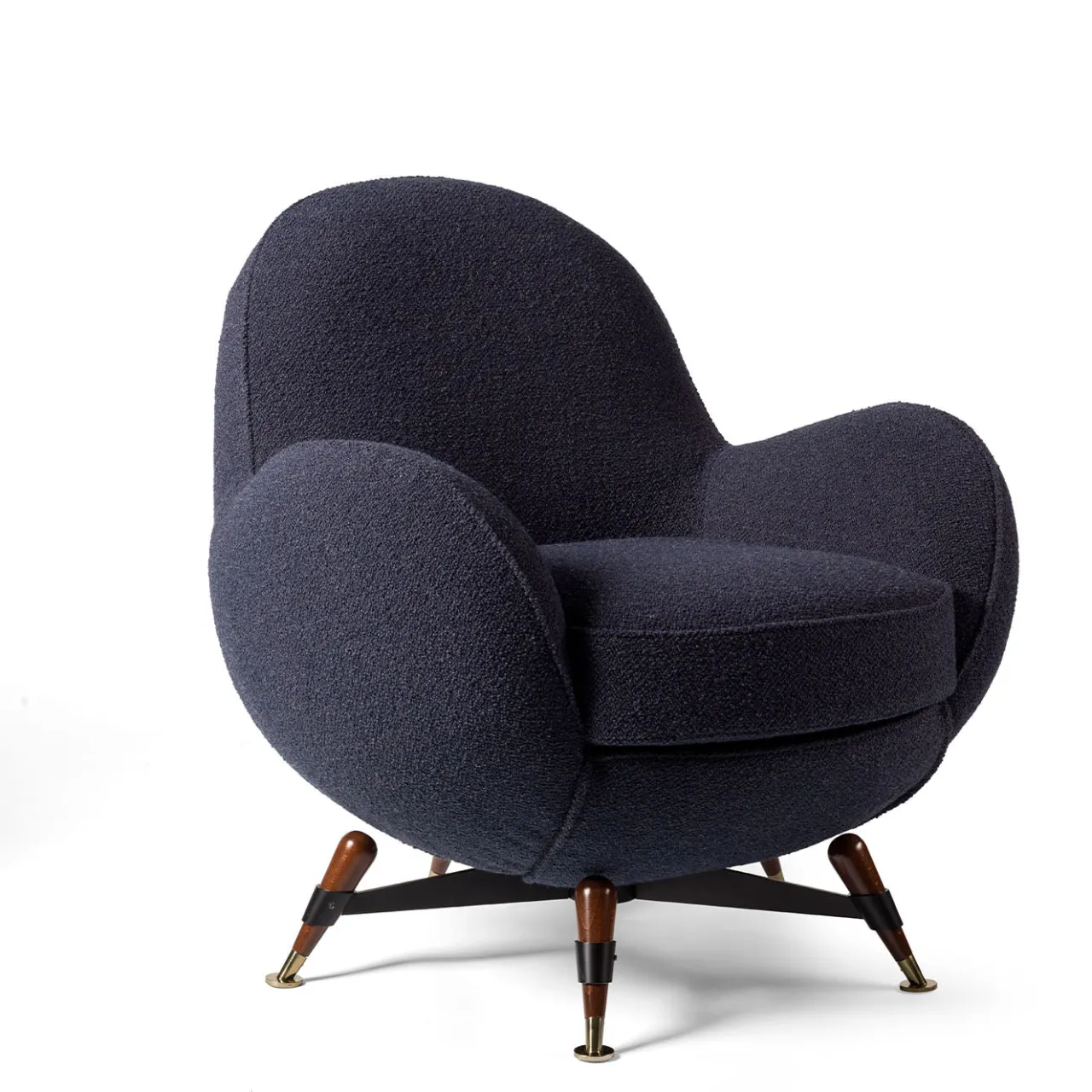 Visionnaire Outdoor Armchairs<Mercury Blue Bouclé Outdoor Swivel Armchair
