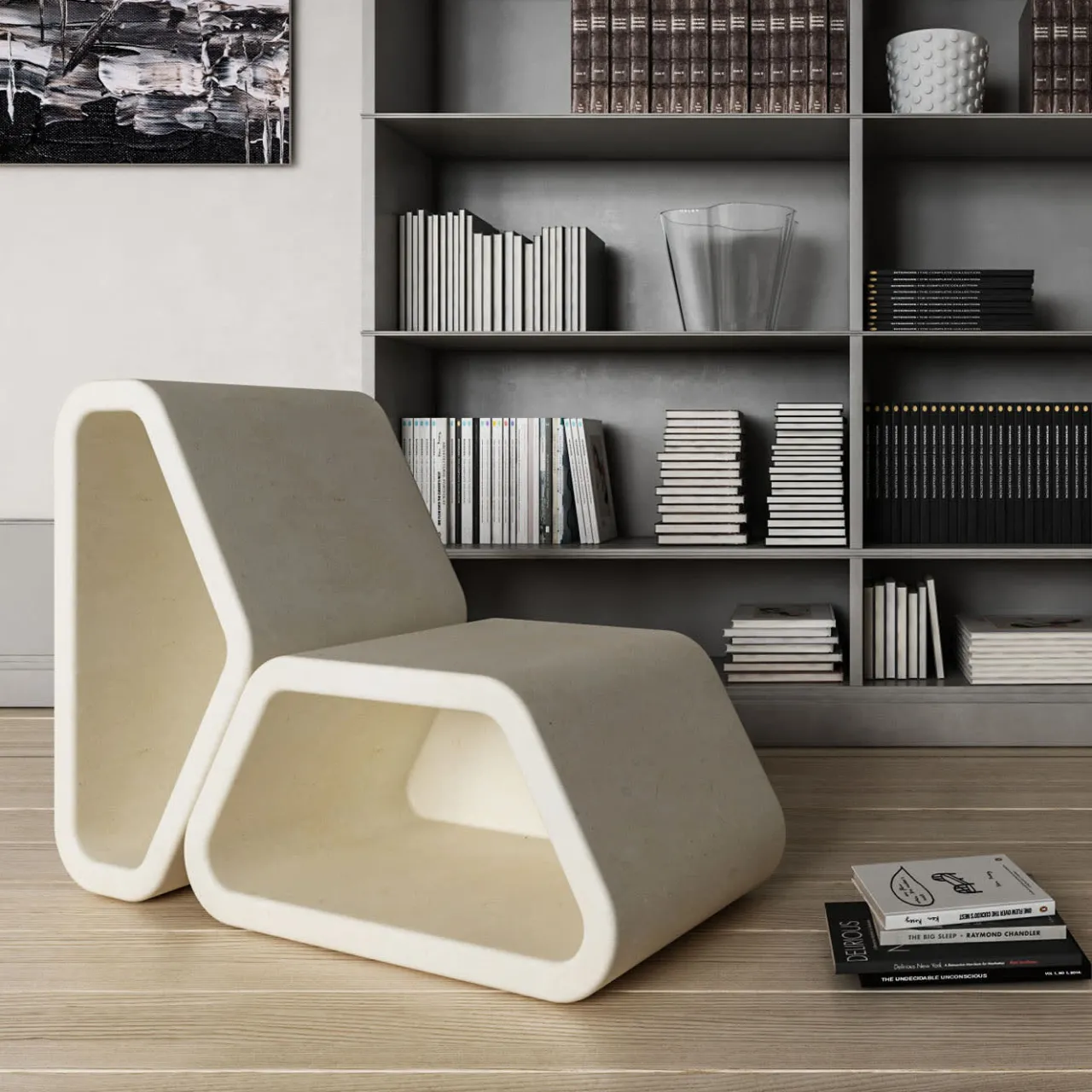 Pimar Limestone Lounge Chairs<Messapo Lecce Limestone Lounge Chair by Noii Studio