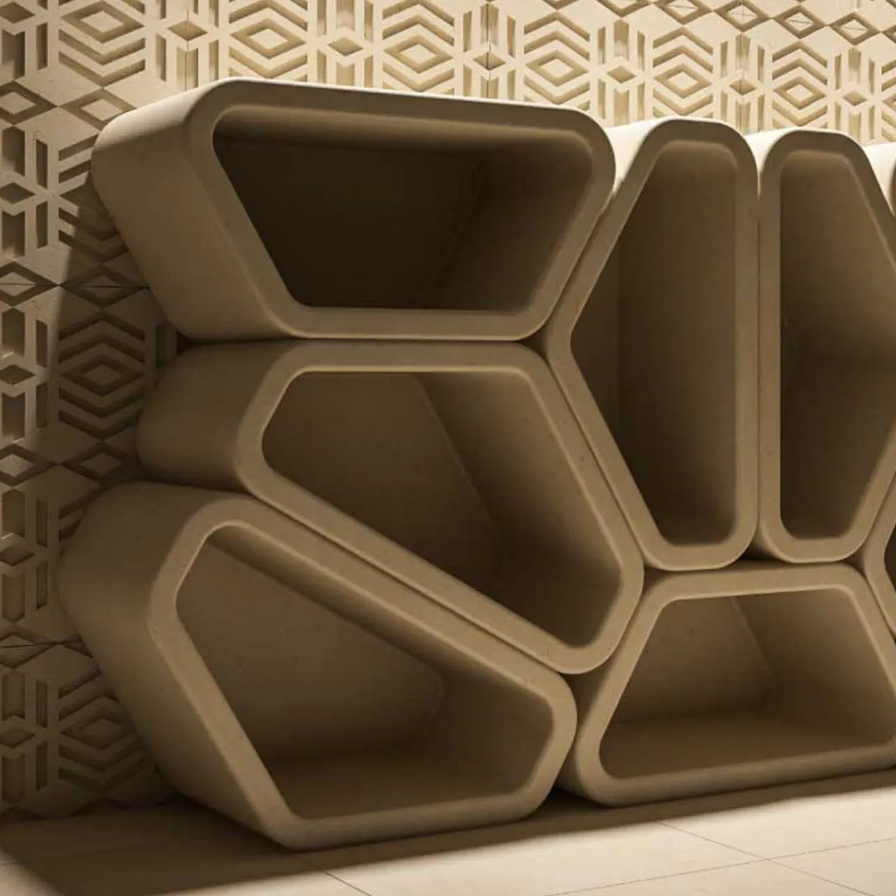 Pimar Limestone Bookcases<Messapo Modular Lecce Limestone Highboard by Noii Studio