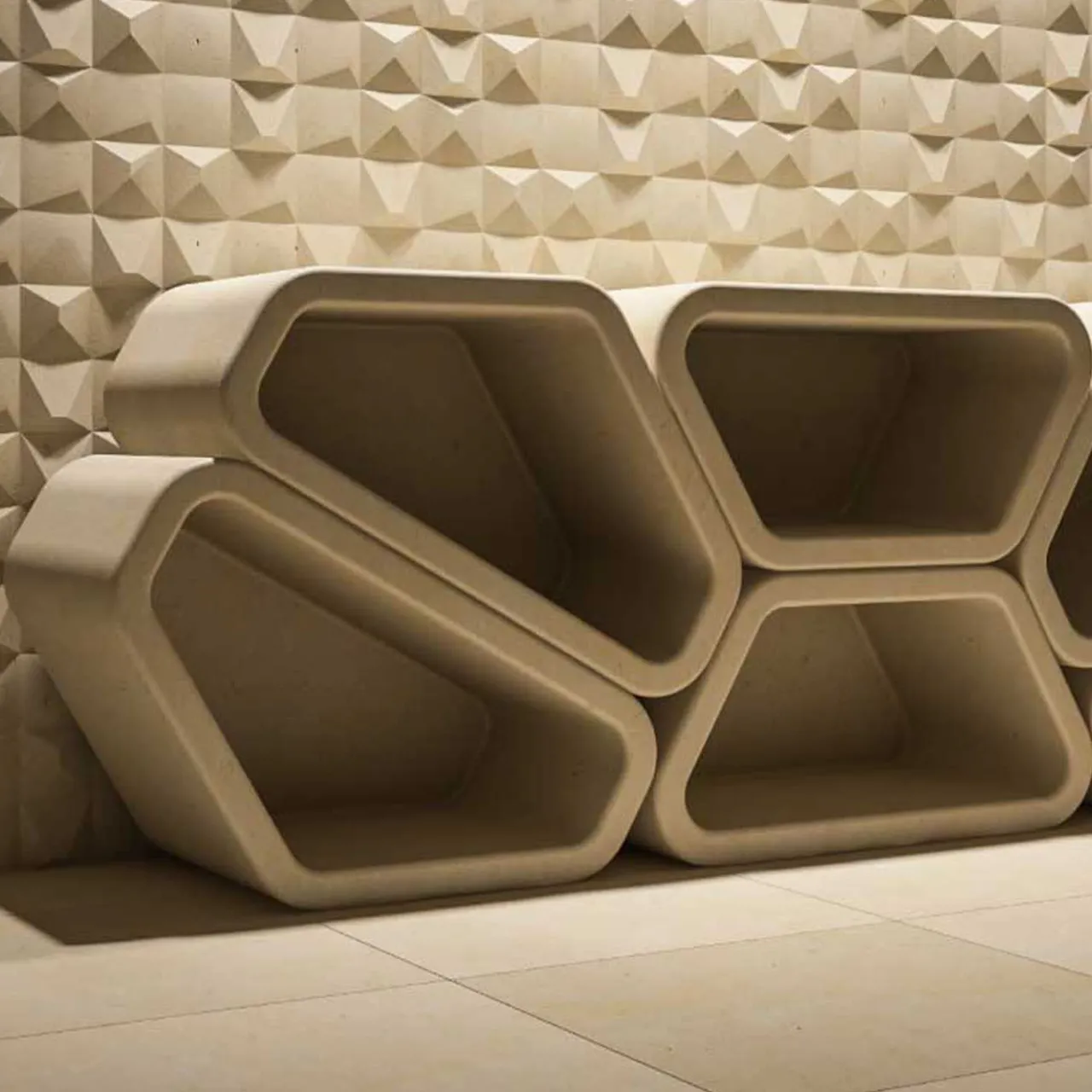 Pimar Limestone Bookcases<Messapo Modular Lecce Limestone Bookcase by Noii Studio