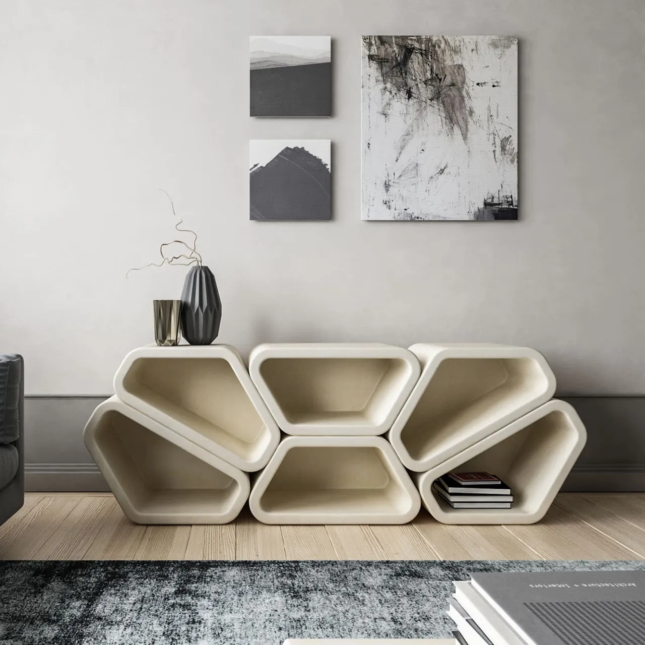 Pimar Limestone Bookcases<Messapo Modular Lecce Limestone Bookcase by Noii Studio