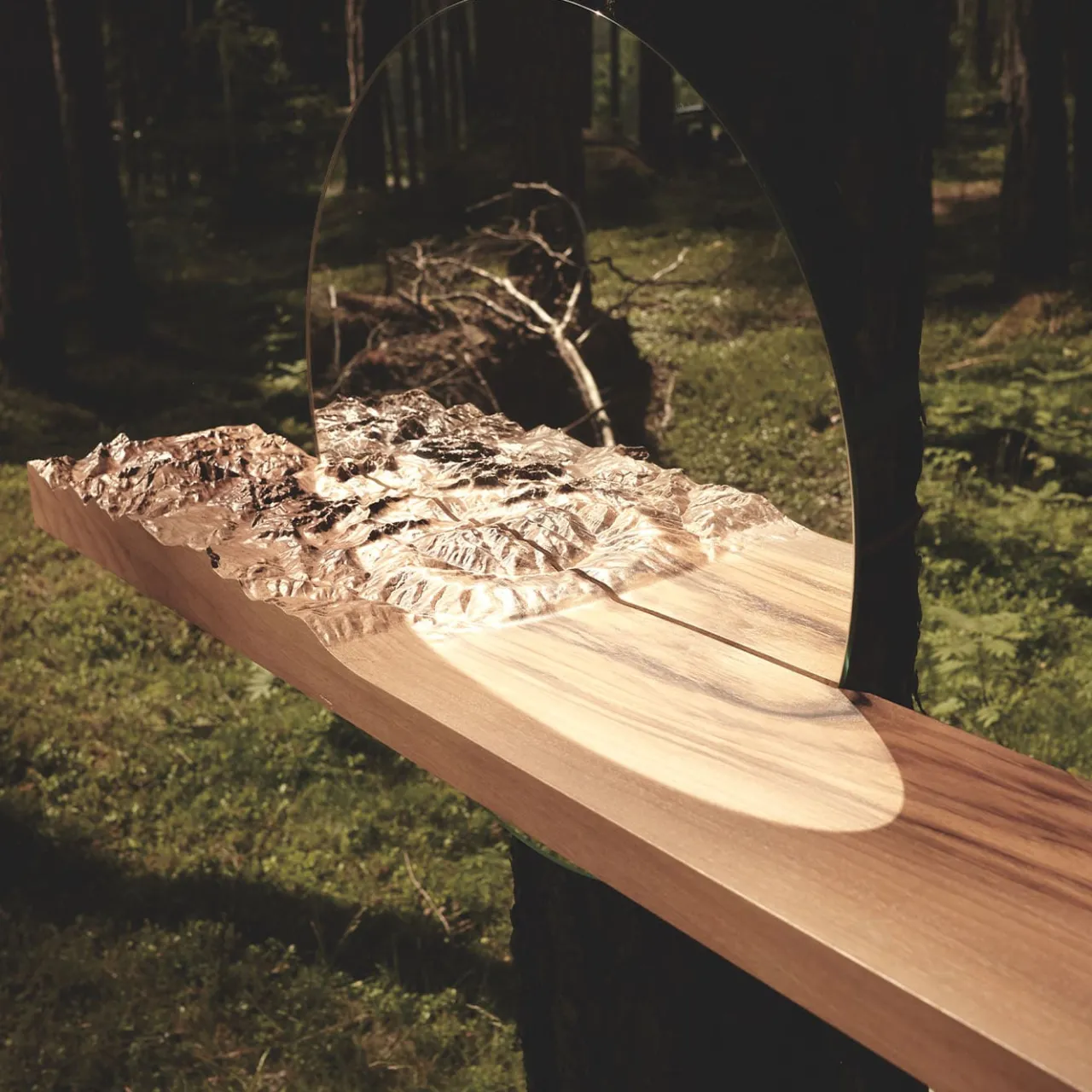 Dolomitisch Shelves<Mezzocielo Topographic Mirror with Shelf by Riccardo Vendramin