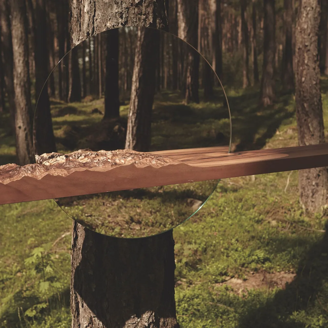 Dolomitisch Shelves<Mezzocielo Topographic Mirror with Shelf by Riccardo Vendramin