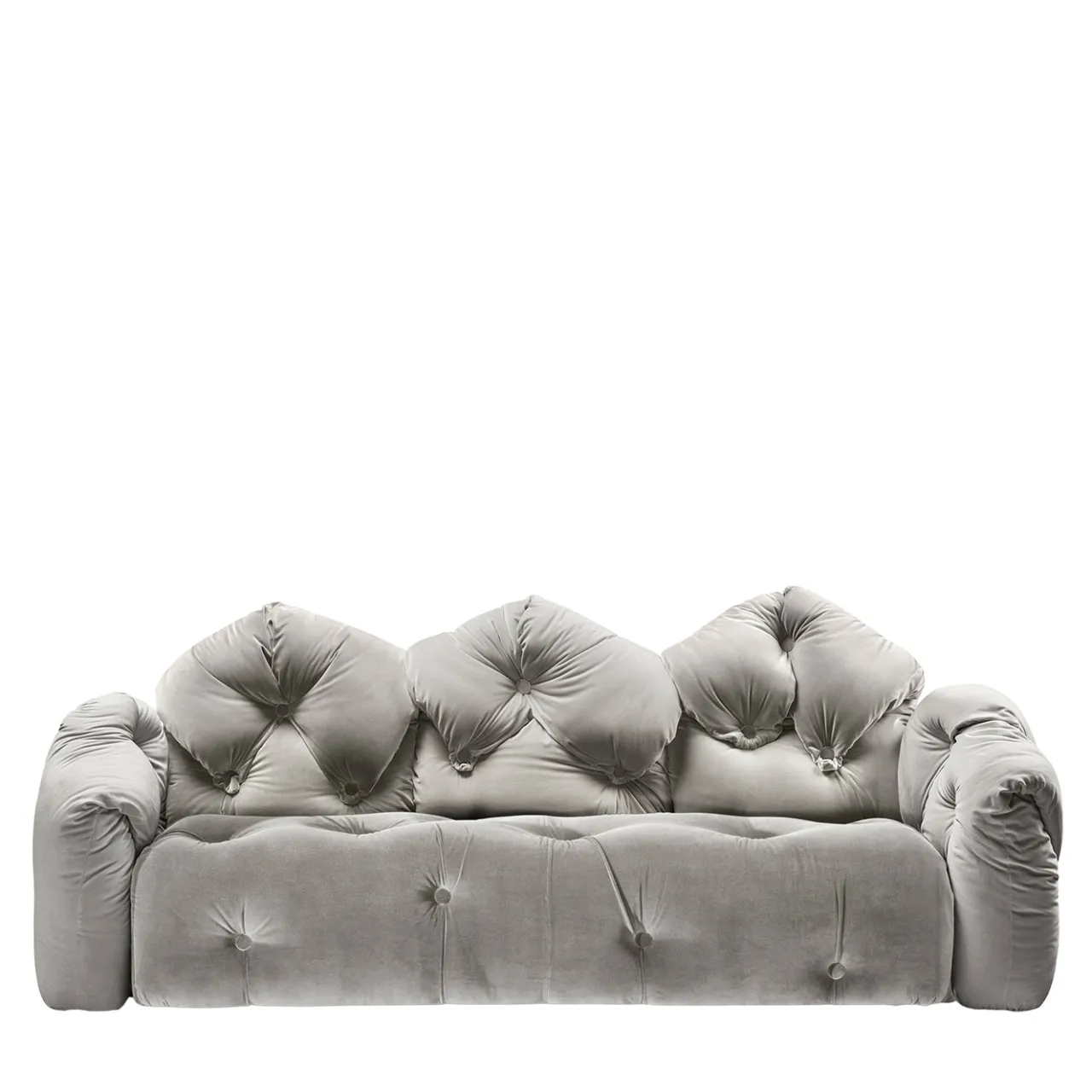 Meritalia Sofas<Michetta Three-seater Gray Velvet Sofa by Gaetano Pesce