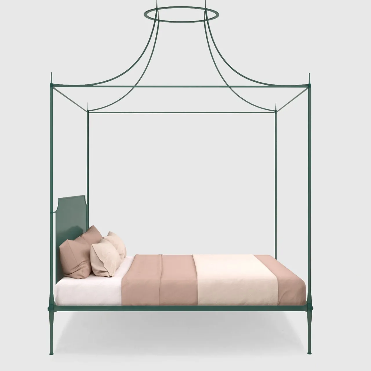 Lispi Beds<Mida Green Iron Canopy Double Bed