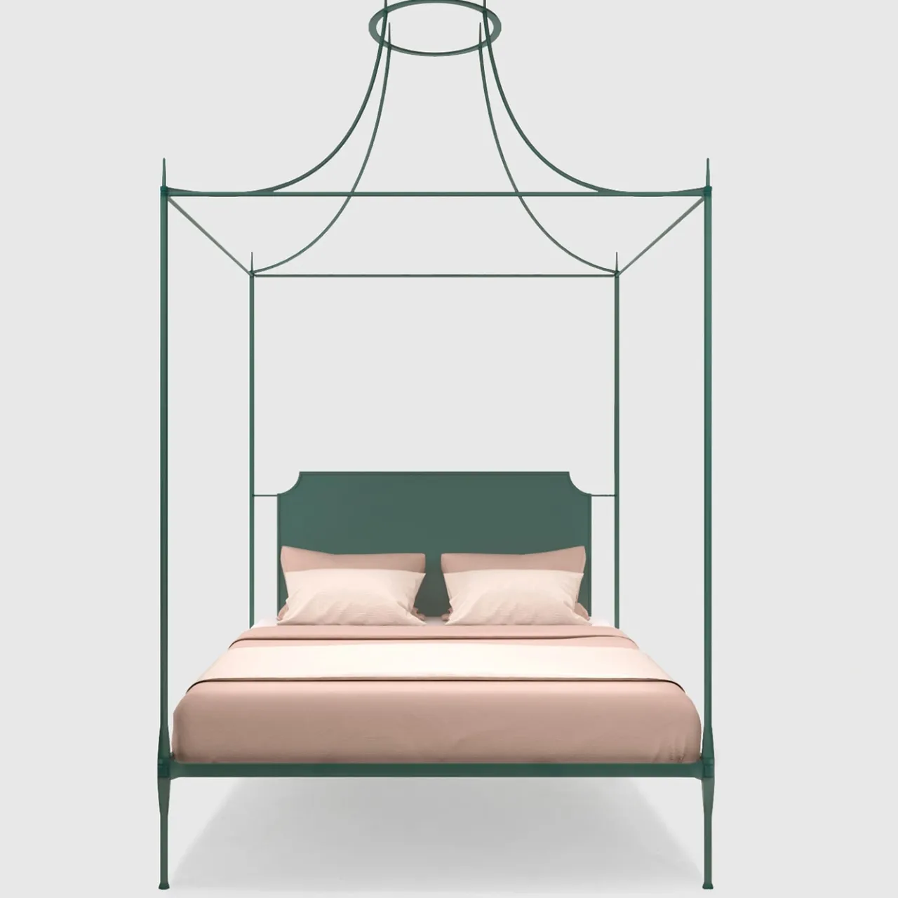 Lispi Beds<Mida Green Iron Canopy Double Bed