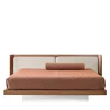 Modesign Beds<Milà Canaletto Walnut Bed with Bouclé Oyster Cushions