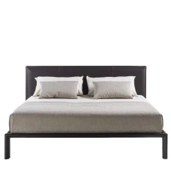 Enrico Pellizzoni Beds<Milano Brown Leather Bed