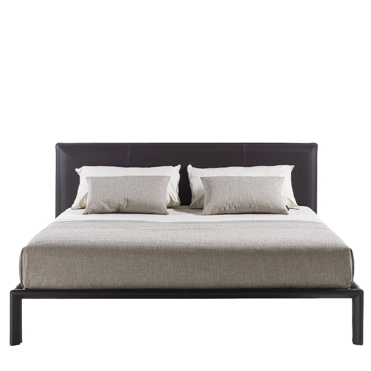 Enrico Pellizzoni Beds<Milano Brown Leather Bed