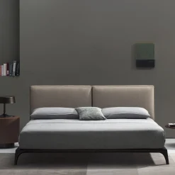 Bodema Beds<Milano King-Size Beige Leather Bed
