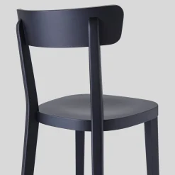Livoni 1895 Bar Stools<Milano 60s Black Beechwood Bar Stool With Backrest
