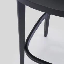 Livoni 1895 Bar Stools<Milano 60s Black Beechwood Bar Stool With Backrest