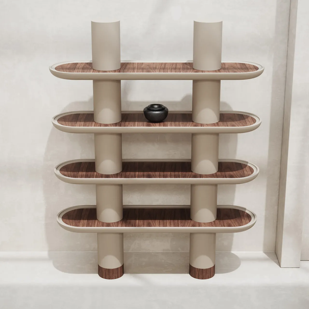 Ultramobili Bookcases<Mina 150 Greige 4-Shelf Bookcase