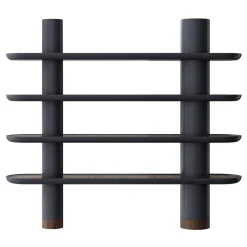 Ultramobili Bookcases<Mina 220 4-Shelf Graphite Gray Bookcase