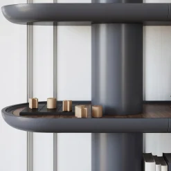 Ultramobili Bookcases<Mina 220 4-Shelf Graphite Gray Bookcase