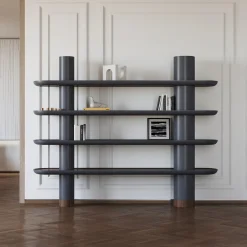 Ultramobili Bookcases<Mina 220 4-Shelf Graphite Gray Bookcase