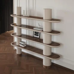 Ultramobili Bookcases<Mina 220 4-Shelf Greige Bookcase