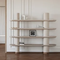 Ultramobili Bookcases<Mina 220 4-Shelf Greige Bookcase