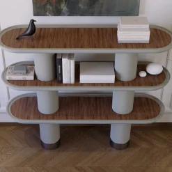 Ultramobili Bookcases<Mina 3.150 3-Shelf Stone Gray Bookcase
