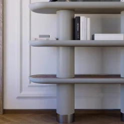Ultramobili Bookcases<Mina 3.150 3-Shelf Stone Gray Bookcase