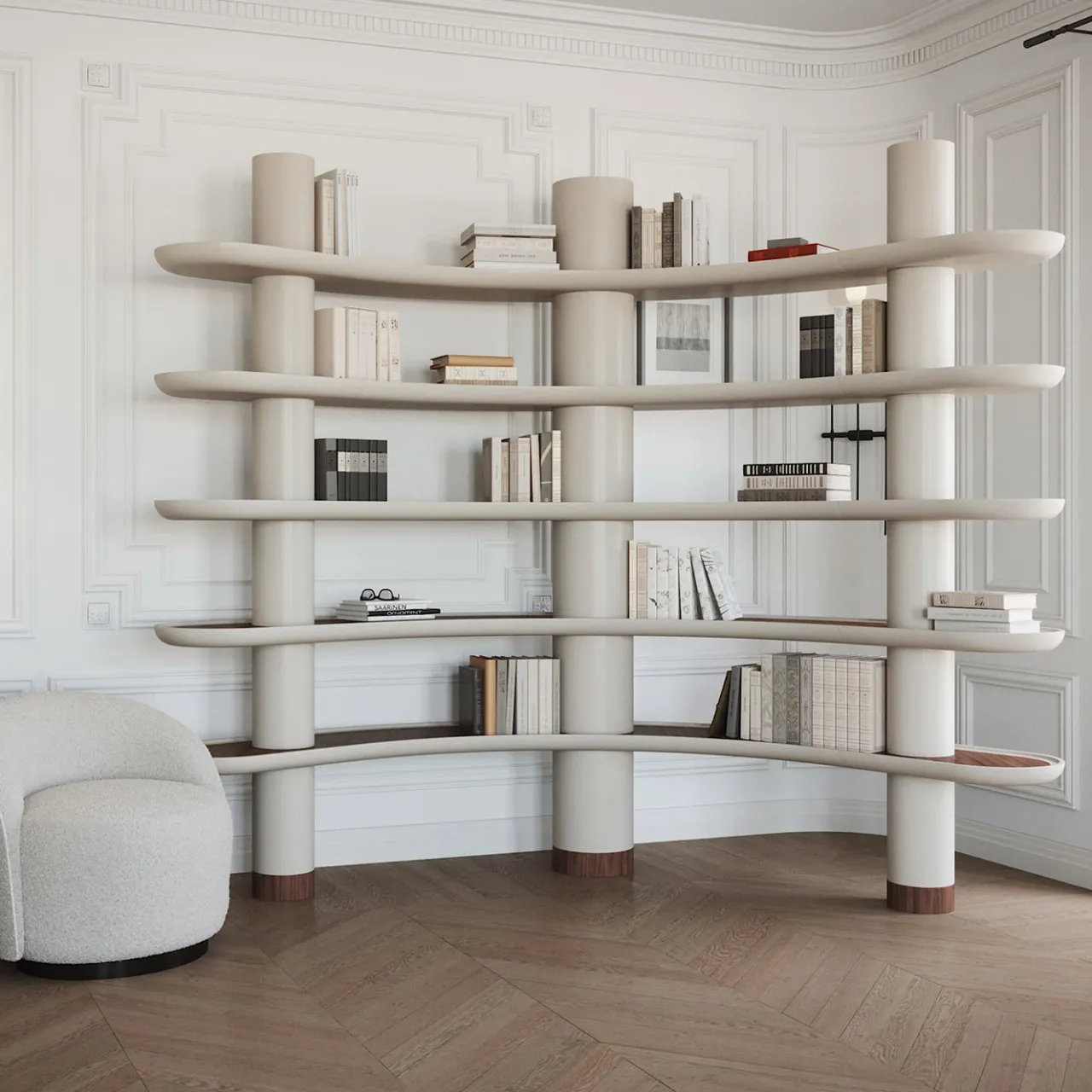 Ultramobili Bookcases<MINA A140 Greige Bookcase
