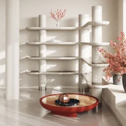 Ultramobili Bookcases<Mina Greige Corner Bookcase