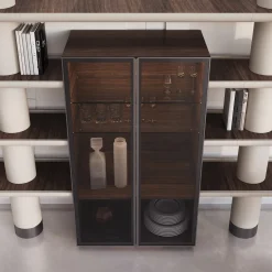 Ultramobili Bookcases<Mina Int2 White & Eucalyptus Modular Wall Unit