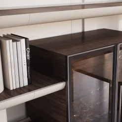 Ultramobili Bookcases<Mina Int2 White & Eucalyptus Modular Wall Unit