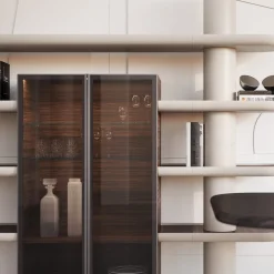Ultramobili Bookcases<Mina Int2 White & Eucalyptus Modular Wall Unit