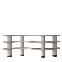 Ultramobili Bookcases<Mina 3-Shelf Greige Corner Bookcase