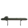 Borzalino Benches<Minerva Green Leather with Curved Metal Base Bench