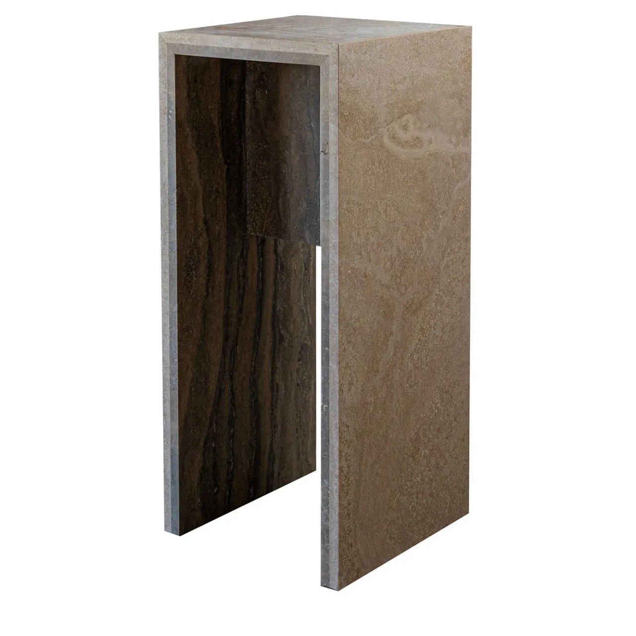 Giovannozzi Marmi Consoles<Minimalist Travertine Titanium Console