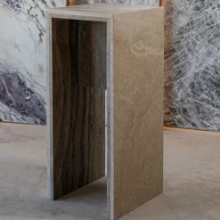 Giovannozzi Marmi Consoles<Minimalist Travertine Titanium Console