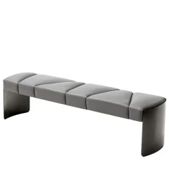 Giorgio Collection Benches<Mirage Gray Leather Bench