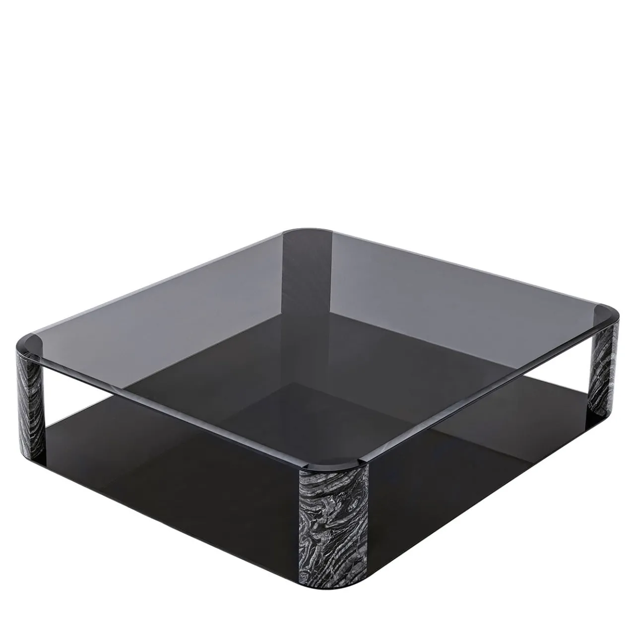 Giorgio Collection Coffee Tables<Mirage Square Marble and Glass Coffee Table by C.L Studio