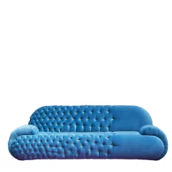 Paolo Nesi Sofas<Misstake Button-Tufted Blue Fabric Sofa by Giuseppe Dicecca