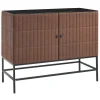 Daytona Cabinets<Mizar Brown Leather Low Cabinet by Dainellistudio