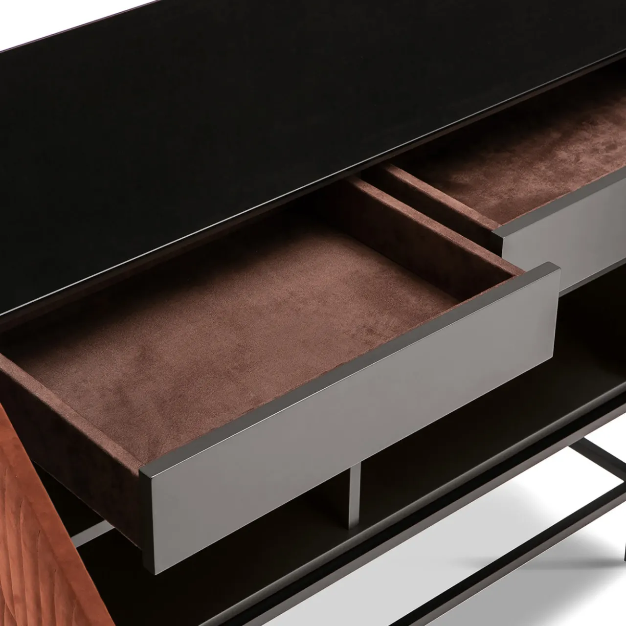 Daytona Cabinets<Mizar Brown Leather Low Cabinet by Dainellistudio