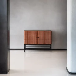 Daytona Cabinets<Mizar Brown Leather Low Cabinet by Dainellistudio