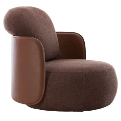 Exteta Outdoor Armchairs<Mochi Brown Leather & Fabric Armchair by Studiopepe