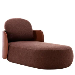 Exteta Outdoor Chaises & Daybeds<Mochi Brown Leather & Fabric Chaise Longue by Studiopepe