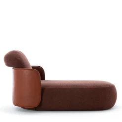 Exteta Outdoor Chaises & Daybeds<Mochi Brown Leather & Fabric Chaise Longue by Studiopepe