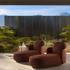 Exteta Outdoor Chaises & Daybeds<Mochi Brown Leather & Fabric Chaise Longue by Studiopepe