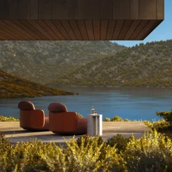 Exteta Outdoor Chaises & Daybeds<Mochi Brown Leather & Fabric Chaise Longue by Studiopepe